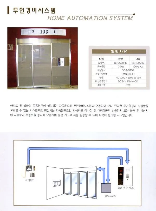 아파트 무인경비 자동문 도면·사진